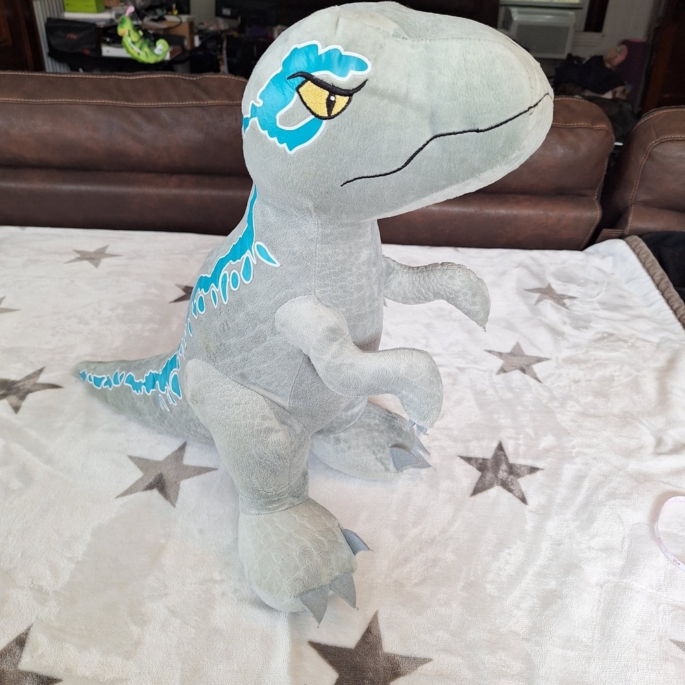 Jurassic World 24" To Tail Raptor Blue Plush Velociraptor Jumbo Large RARE